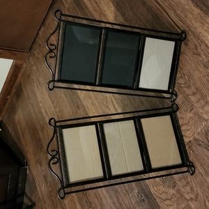 Pair of metal photo frames